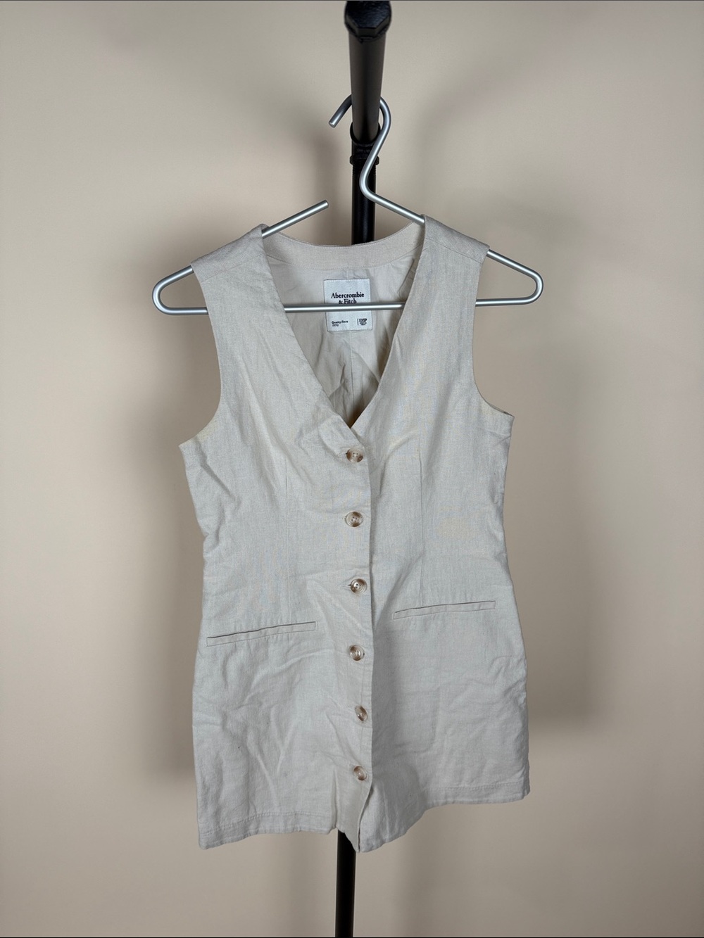 Abercrombie & Fitch Cream Linen Mini Dress